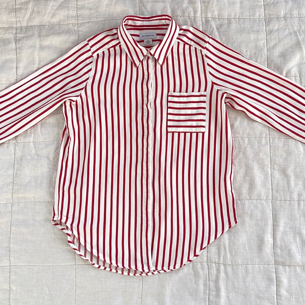 🎪 [Liz Claiborne] Striped Button-down Shirt size M